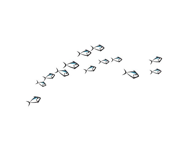 一组抽象的鱼背景模板矢量插图图片下载