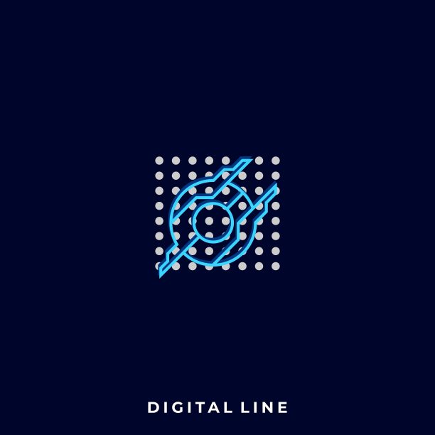 圆技术插图矢量模板图片下载