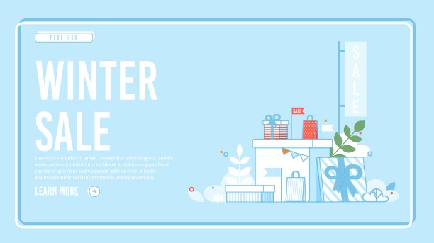 冬季销售设计登陆页布局框架图片下载