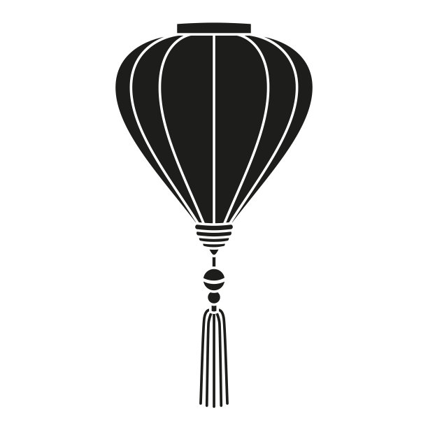 黑白灯笼剪影图片下载