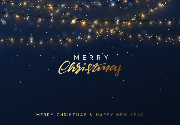 圣诞背景与明亮的现实花环。图片下载