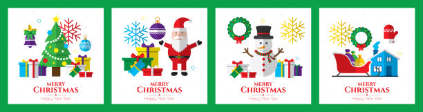 圣诞老人，圣诞树和圣诞元素图片下载