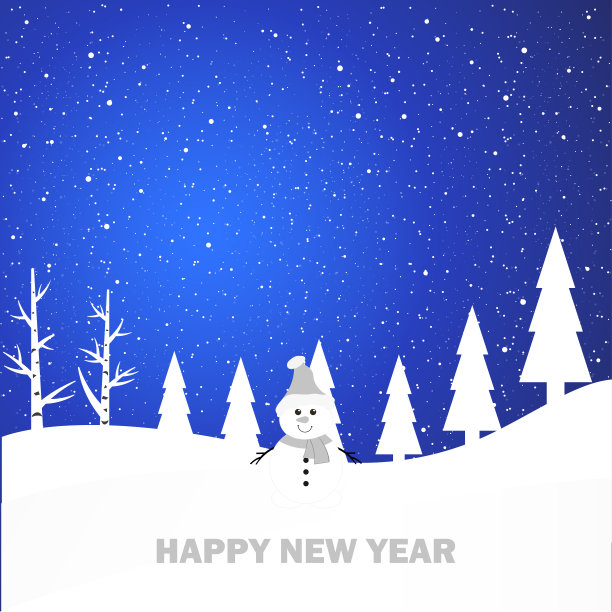 圣诞快乐，恭贺新禧。冬季森林。2019. 矢量图图片下载