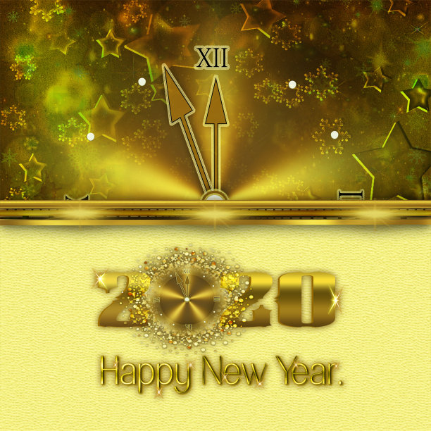 2020黄金新年快乐图片下载