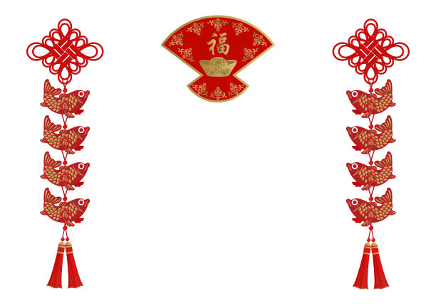 春节护身符。中国新年的幸运商品。东亚文化。鱼的魅力。中国鲤鱼的象征。中国的幸运品。图片下载