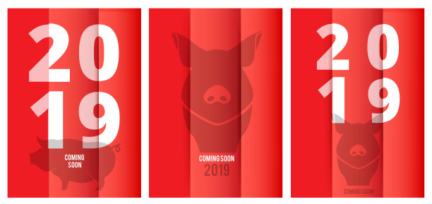 2019年中国新年。猪——中国新一代的象征。背景海报，传单，横幅，印刷，卡片图片下载