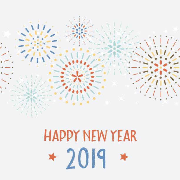烟花元素为新年设计图片下载