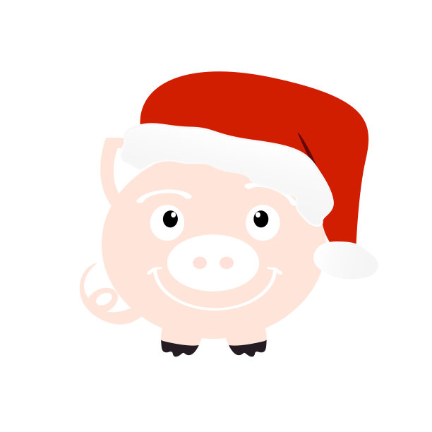 2019年新年快乐!年的猪。矢量图图片下载