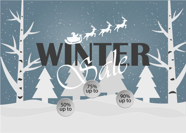 冬季销售。圣诞快乐，恭贺新禧。矢量图图片下载