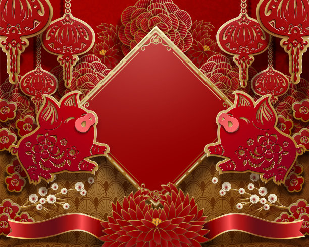 猪年设计素材图片