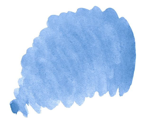 水彩浅蓝色背景与清楚的边界和离婚。水彩笔刷污渍。与复制空间的文本。图片下载