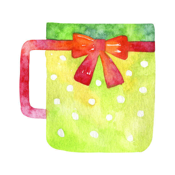 有把手的装饰性茶杯或咖啡杯。五彩缤纷的几何图案。水彩插图。孤立的对象。公寓项目。茶党图片下载