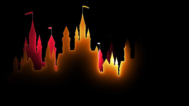 一个抽象明亮的霓虹灯城市剪影的3D渲染。激光技术背景设计图片下载