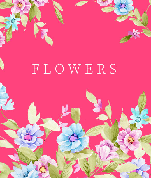 美丽的水彩花背景插图图片下载