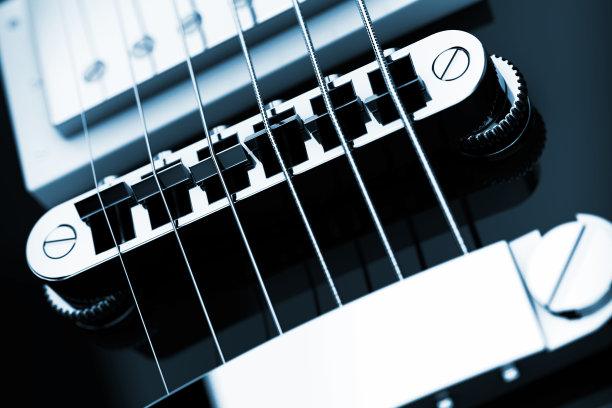 美丽的黑色电吉他复古风格。3d渲染图片下载