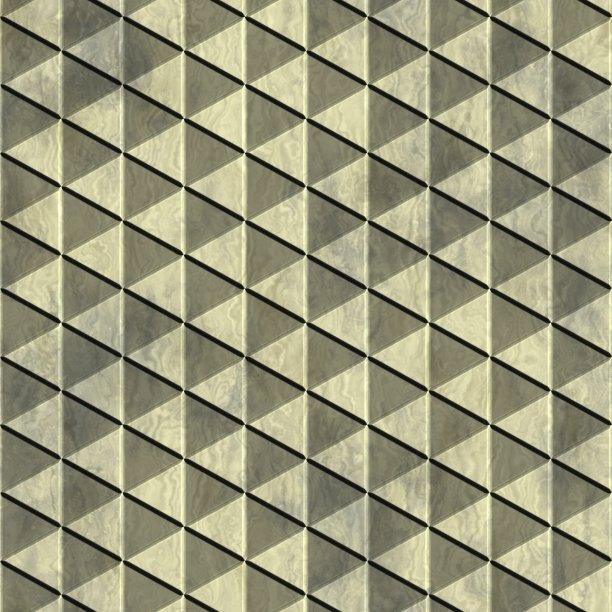 金属装饰的背景。无缝的三角模式。3 d渲染插图。图片下载