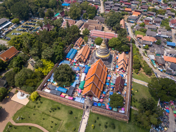 泰国寺庙的航拍照片图片下载