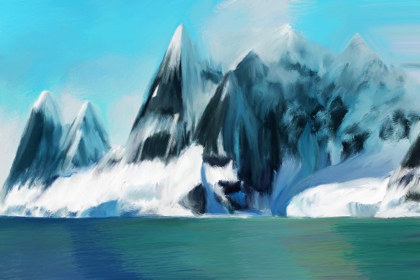 山峰被白雪覆盖。图片下载