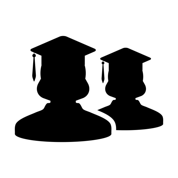 学位图标向量女生组的人的档案头像与学位板帽子符号学校，学院和大学毕业在平面彩色象形文字图片下载
