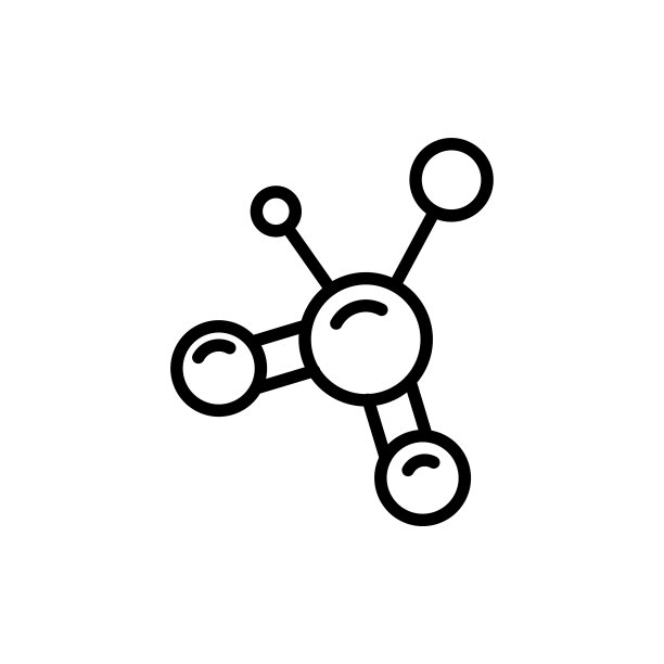 简单的分子线图标。图片下载