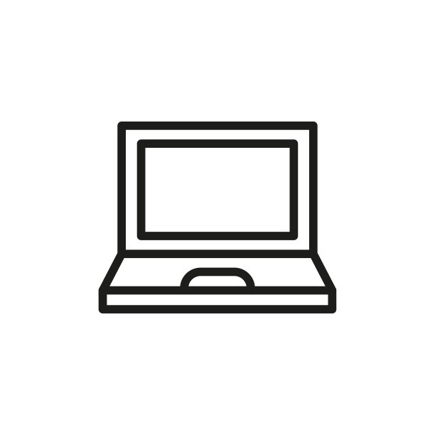 简单的笔记本电脑线图标。图片下载