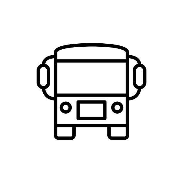 简单的校车线路图标。图片下载