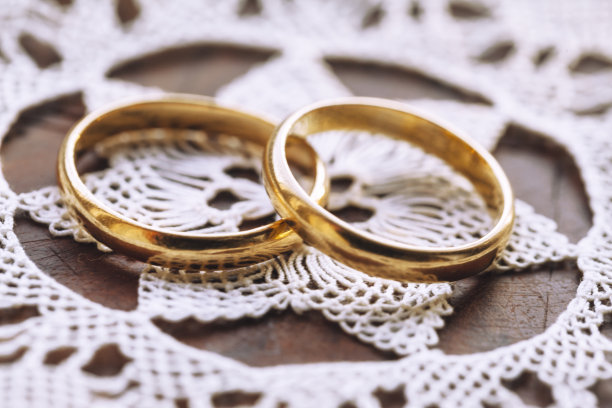 黄金结婚戒指图片下载