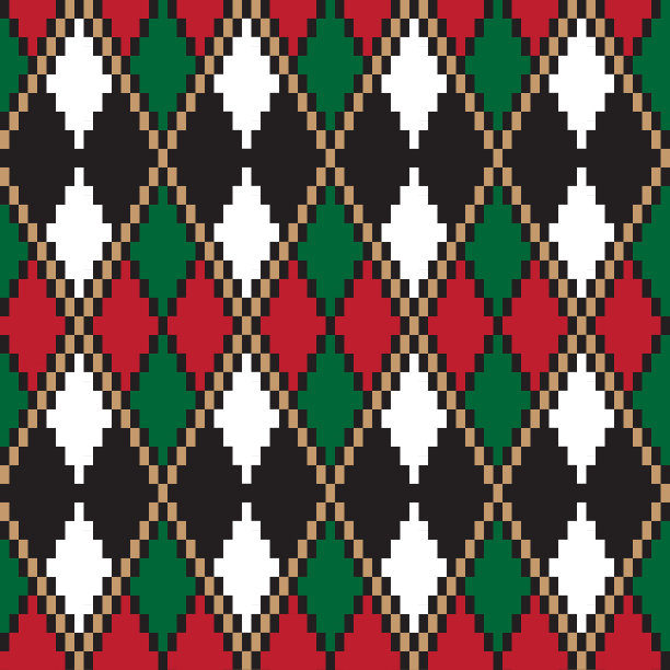 彩色经典现代菱形无缝打印/图案矢量图片下载