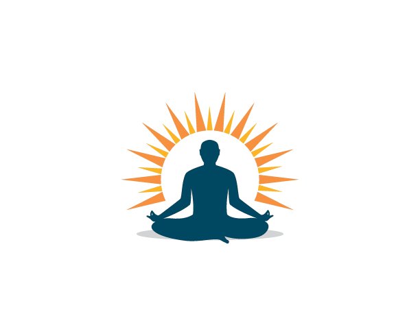 冥想瑜伽模板矢量图标图片下载
