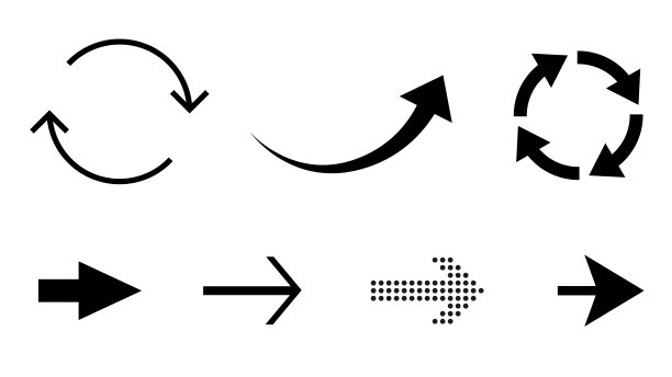 循环和曲线箭头图标收集图片下载