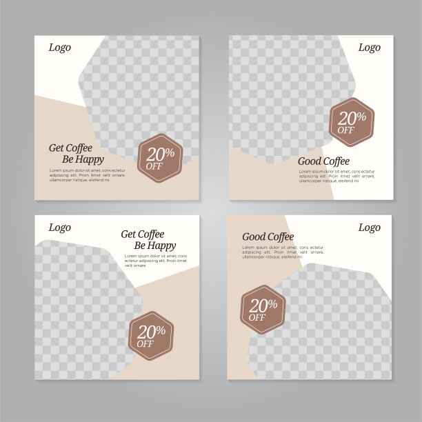 咖啡店社交媒体横幅张贴设计模板图片下载