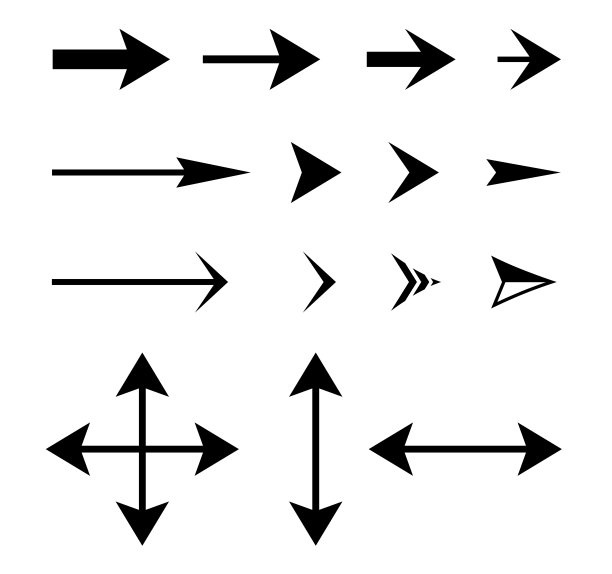 箭头向量图标，指针，符号集合图片下载