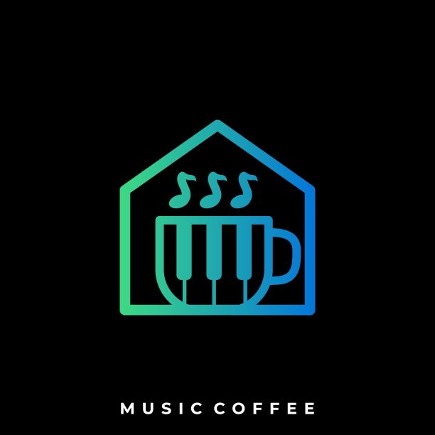 音乐咖啡插图矢量模板图片下载