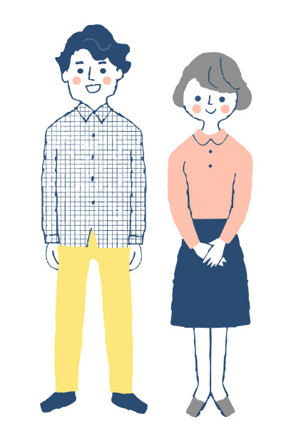 年轻夫妇微笑着站在那里图片下载