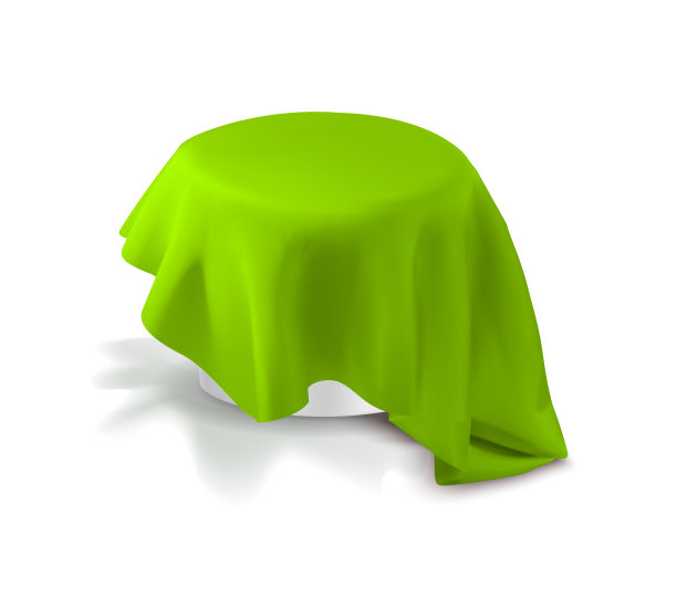 有绿色桌布的圆桌图片下载