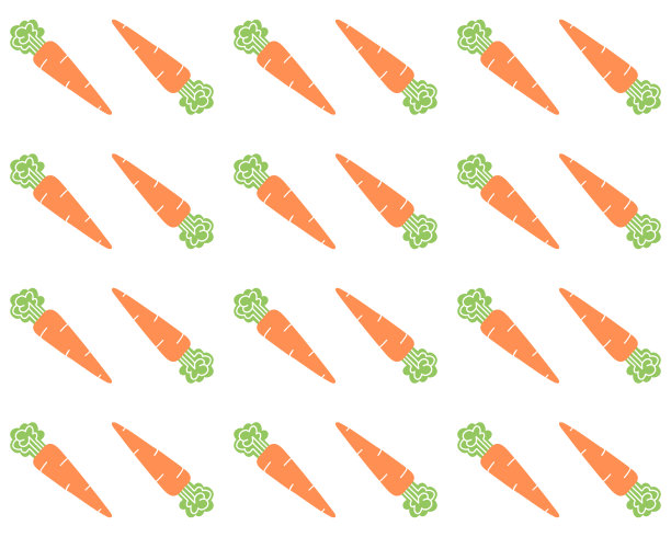 无缝图案橙色胡萝卜在白色的背景。蔬菜插图。胡萝卜、蔬菜、食物。手绘。健康食品。用于装饰纺织品、包装、织物、墙纸、纸张。图片下载