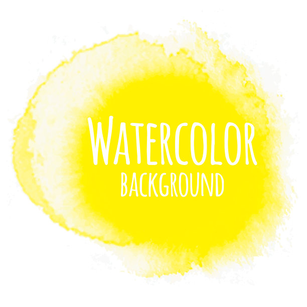 抽象水彩背景黄色孤立在白色上。图片下载