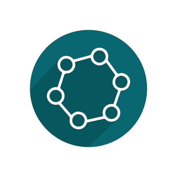 化学化合物圆形图标平与长阴影。白色的孤立的背景图片下载