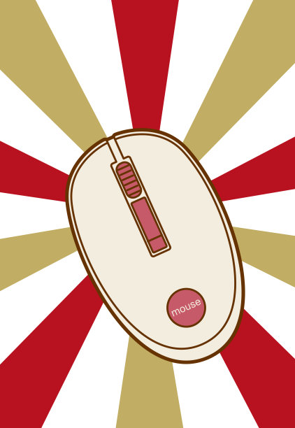 鼠标新年卡片模板矢量插图图片下载