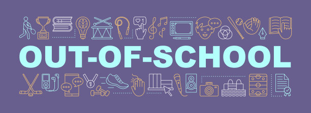 校外学习单词概念横幅图片下载
