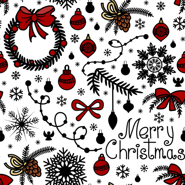 圣诞节无缝模式图片下载