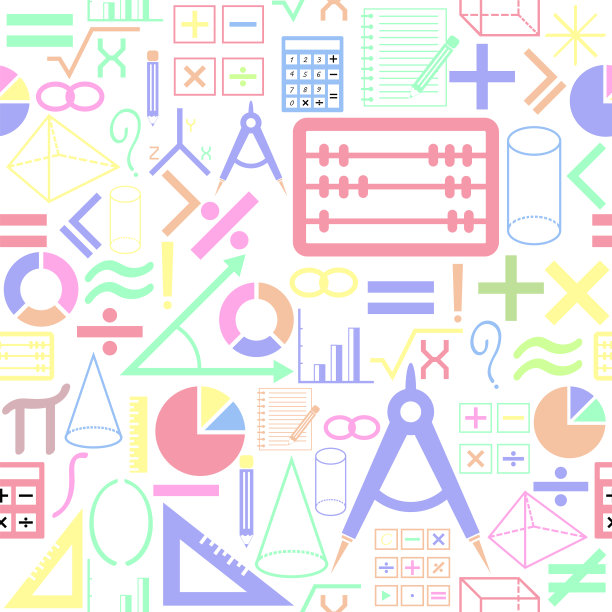 数学无缝模式背景图标。图片下载