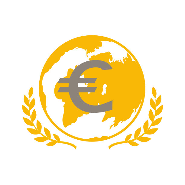 金球与银欧元标志，矢量插图图片下载