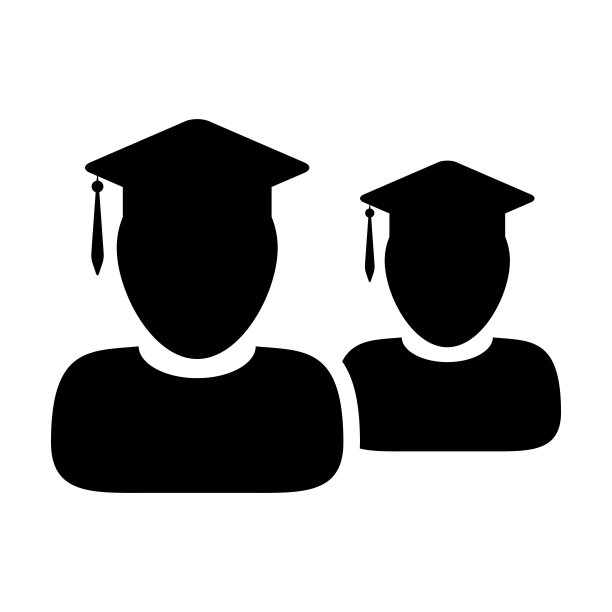 学术图标向量男性组学生的人的档案头像与灰浆板帽子象征学校，学院和大学学位在平面颜色象形文字象形图片下载