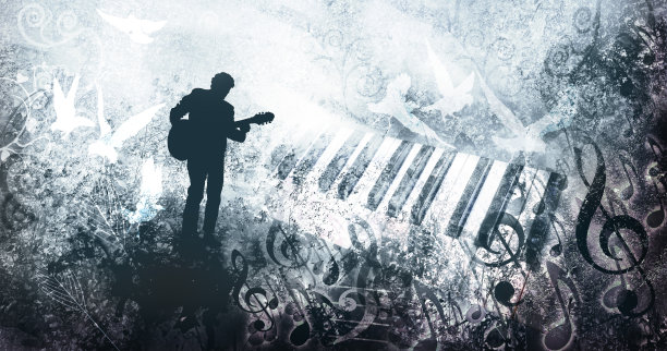 吉他手。爵士音乐节背景音乐图片下载