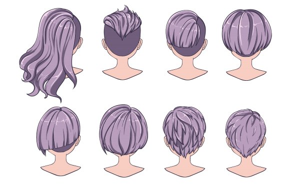 美丽的发型，女人的头发。后面的观点。图片下载