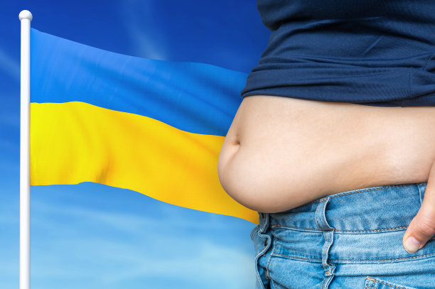 乌克兰的肥胖问题。背景是超重女性。图片下载