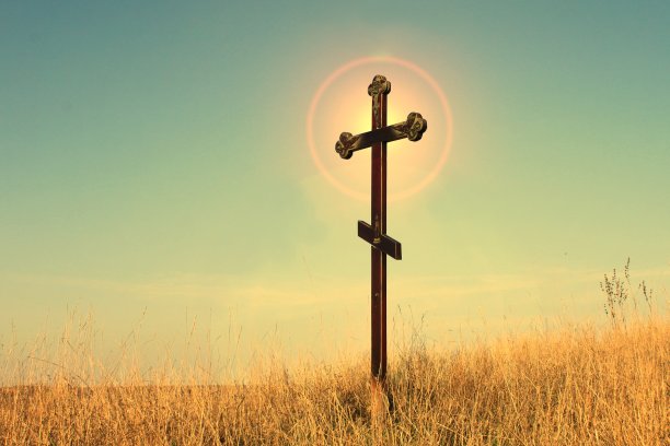 基督教十字架在天空的背景图片下载
