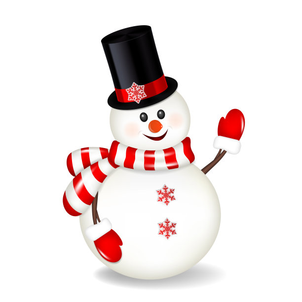 雪人孤立在白色背景上。图片下载