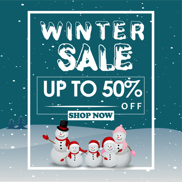 冬季销售折扣横幅模板设计图片下载